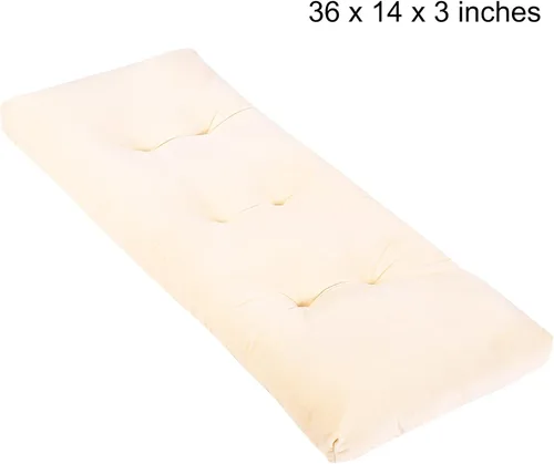 Miniatura 2 de Cojín de Banco, Cojines de Banco Acolchados Antideslizantes para Columpio, Almacenamiento de Zapatos, Asiento de Ventana (36x14 pulgadas, Beige) 1