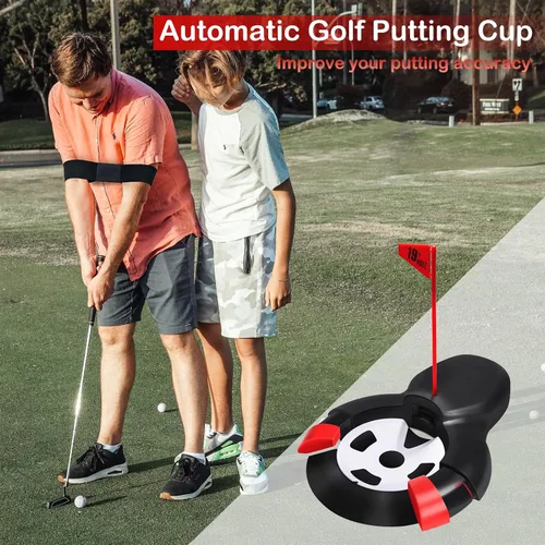 Miniatura 3 de Copa de retorno automática de pelota de golf, máquina de poner práctica automática, ayuda para entrenamiento de taza de golf, regreso