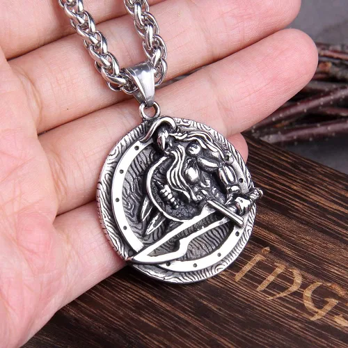 Miniatura 2 de Hombres Mujeres Collares Pandents Moda Martillo vikingo de Thor Mjolnir, collar de declaración delicada joyería NI2KQ (27.5 pulgadas (27.6 in)