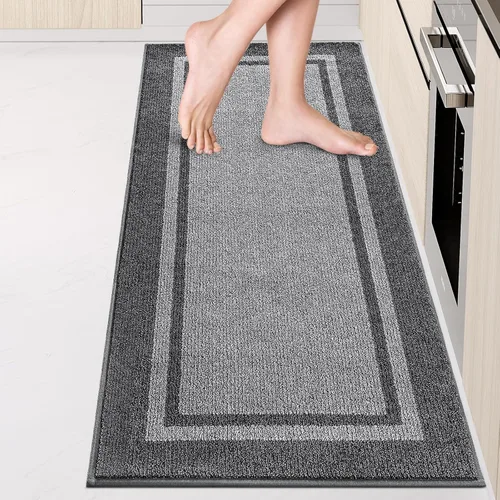 Miniatura 25 de anllugs Alfombras de cocina de 24 x 36 pulgadas, antideslizantes, lavables a máquina, tapetes absorbentes y cómodos para cocina, fregadero, Beige