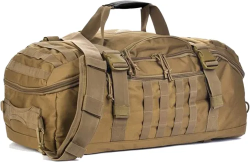 Mochila militar 3 en 1 bolsa de viaje para gimnasio de fin de semana, despliegue de entrenamiento de viaje, Beige Bronceado, Bolsa de gimnasio 3 en 1