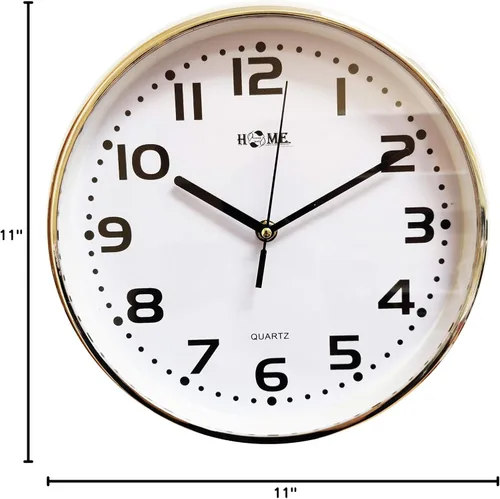 Miniatura 3 de UNIWARE Reloj de pared de color dorado claro de 11 "para el hogar, oficina, esfera blanca