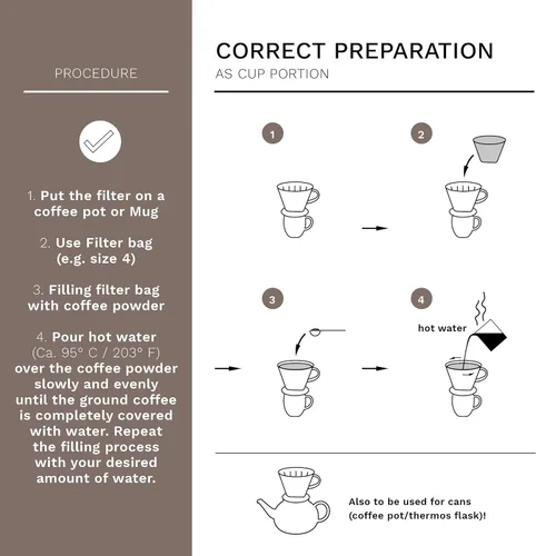 Miniatura 4 de Creano Gotero de café de porcelana, color blanco, cafetera de cono de cerámica, cafetera para bolsas de filtro, tamaño 4, preparación manual fácil
