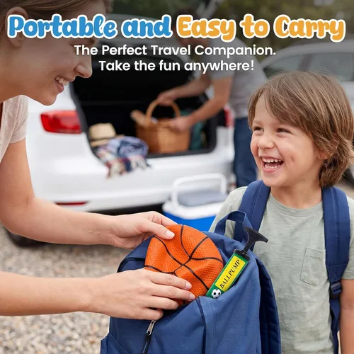 Miniatura 6 de Shindel 6 piezas de pelotas de baloncesto mini, pelotas de goma hinchables de 4.7 pulgadas con bomba para mini aro para niños, juego en interiores