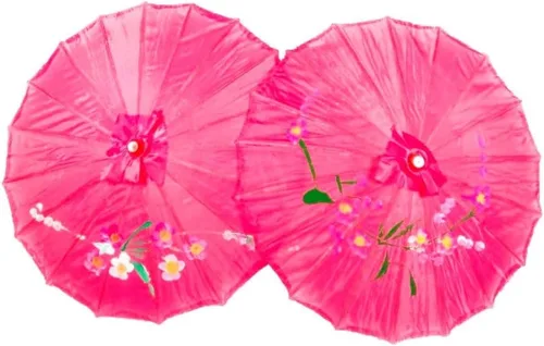 Miniatura 9 de TJ Global Paquete de 2 paraguas chinos japoneses para niños, 22 pulgadas, para bodas, fotografías, disfraces, cosplay, decoración y otros eventos, 2