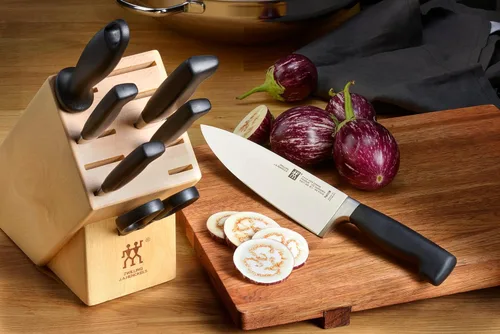 Miniatura 6 de ZWILLING Four Star Anniversary - Juego de bloques de cuchillos de 8 piezas Abedul