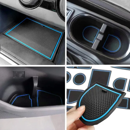 Miniatura 11 de Auovo - Alfombrillas antipolvo para puertas de Subaru Crosstrek y Impreza, modelos 2018-2023. Insertos para revestimientos de puerta, portavasos