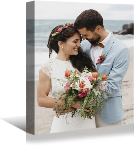 Miniatura 15 de YONICA Imagen en lienzo personalizada de tus fotos, impresión artística de pared personalizada de 16 x 12 pulgadas para decoración del hogar, lienzo