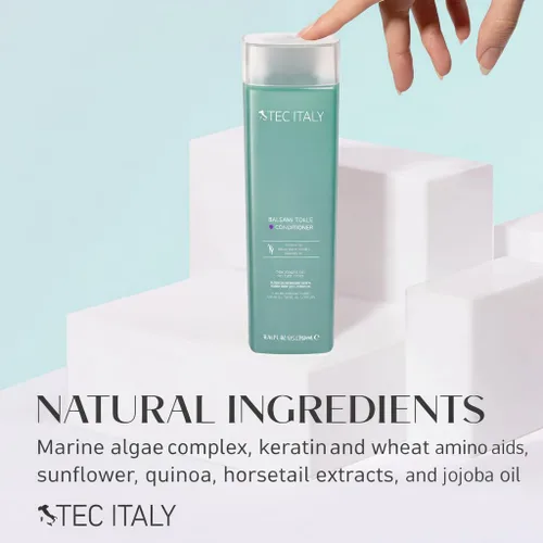 Miniatura 5 de Tec Italy Balsami Totale Acondicionador para todo tipo de cabello, acondicionador hidratante profundo, reparación hidratante desenredante