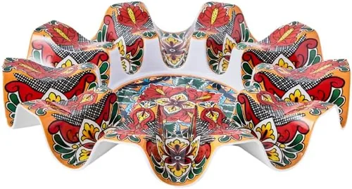 Miniatura 3 de Prepara Carrusel de tacos del Día de los Muertos, color negro - Soporte duradero para tacos de melamina con capacidad para 10 tacos para diversión