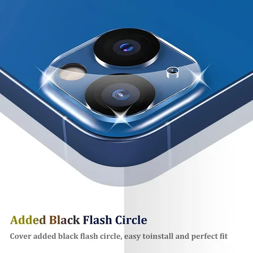 Miniatura 4 de [Paquete de 3] Protector de lente de cámara compatible con iPhone 13 y iPhone 13 Mini, cubierta de cámara de vidrio templado 9H de alta calidad