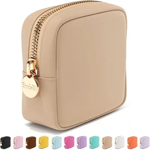 Miniatura 34 de Embla Bolsa de maquillaje de viaje para cosméticos y bolsa de artículos de tocador, bolsa de nailon con cremallera, lindo organizador de maquillaje
