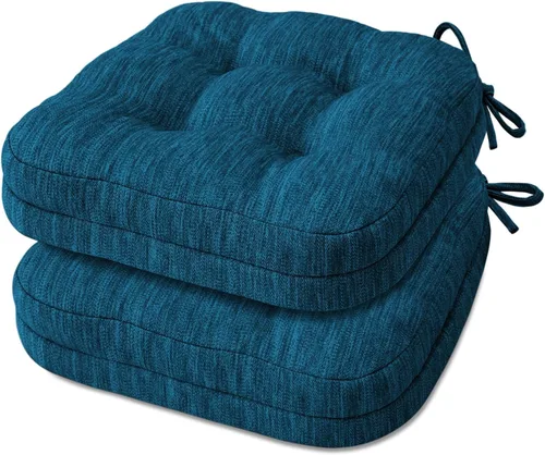 Miniatura 31 de Shinnwa Juego de 2 cojines para silla de comedor, cojines para silla de cocina de espuma viscoelástica de doble capa, almohadillas de asiento