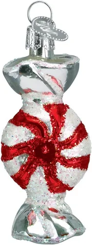 Miniatura 2 de Old World Christmas Adorno soplado de cristal de caramelo con cinta de Navidad para árbol de Navidad, decoración navideña hecha a mano, colección