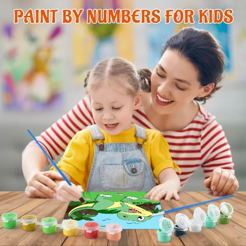Miniatura 4 de Pintura por números para niños de 8 a 12 años, kits de pintura acrílica fácil por números para niñas y niños adultos con marco de madera, kits