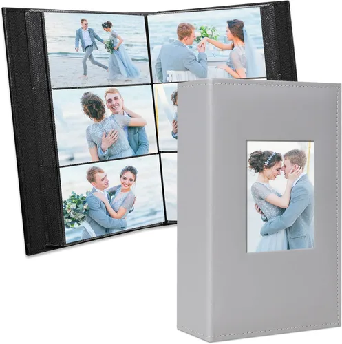 Vienrose Álbum de fotos de 4 x 6 pulgadas, 420 fotos, cubierta de piel, libro de fotos de gran capacidad con bolsillos, álbumes de fotos deslizables