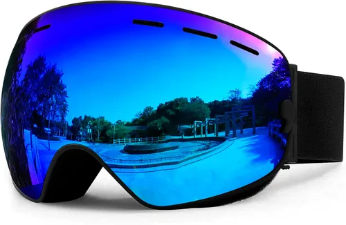 SPOSUNE Gafas de esquí sobre lentes, gafas de nieve para hombres, mujeres, jóvenes, snowboard, esquí, gafas de nieve antivaho UV400