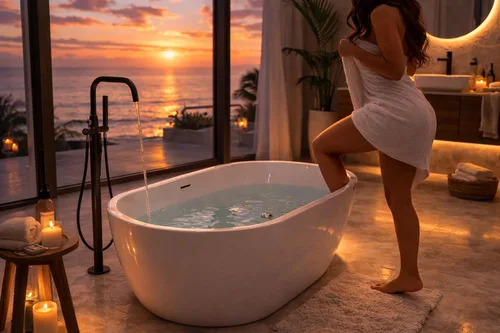 Miniatura 8 de ANZZI Bañera independiente de acrílico de 59 pulgadas de fondo plano Bañera de remojo White Mone Series Diseño compacto construido en desbordamiento