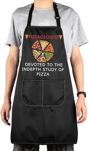 Miniatura 4 de JNIAP Delantal de chef de pizza para hombres, delantal para hacer pizza, regalos para pizzólogo y chef de pizzería
