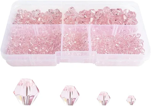 Miniatura 19 de Cuentas de vidrio de bicono negro para hacer joyas, cuentas espaciadoras de cristal facetadas para pulseras, collares, aretes