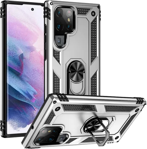 Miniatura 10 de Funda de grado militar para Samsung Galaxy S22 Ultra Galaxy S22 Ultra 5G, funda de metal giratorio de 360 grados, soporte de soporte, armadura, a