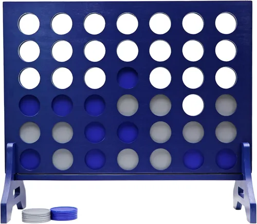 Miniatura 39 de Tailgating Pros Cuatro en una fila gigante azul marino premium con funda de transporte – Juego de patio al aire libre de gran tamaño – ¡Muchos