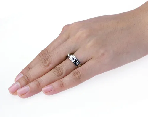 Miniatura 3 de Double Accent Anillo de oración giratorio de acero inoxidable de 0.236in, Acero inoxidable