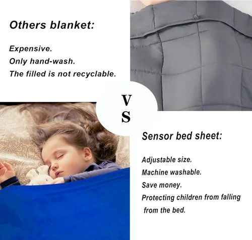 Miniatura 5 de Ntomtuex Sábana de cama sensorial para compresión y presión reducida, manta con peso para mantener un sueño agradable y cómodo con poliéster ligero