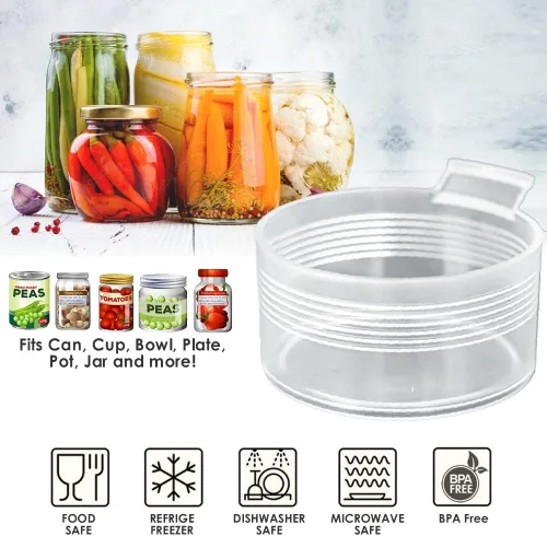 Miniatura 5 de Mochi a girl, Redrink, paquete de 2 tapas de silicona flexible para latas, tapón de tapa de soda transparente, para latas de alimentos y tarros, sin