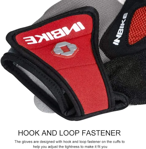 Miniatura 5 de Inbike - Guantes de ciclismo para hombre, 5 mm 0.19 pulgadas, almohadilla de gel absorbente de golpes, antideslizantes, transpirables