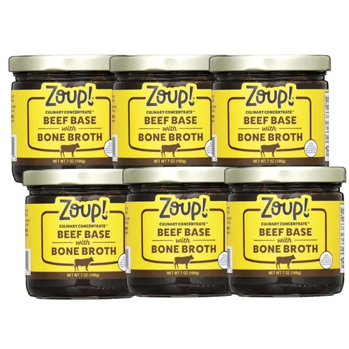 Zoup! Bueno, realmente bueno concentrado culinario de caldo de hueso de res, paquete de 6, 7 onzas cada uno