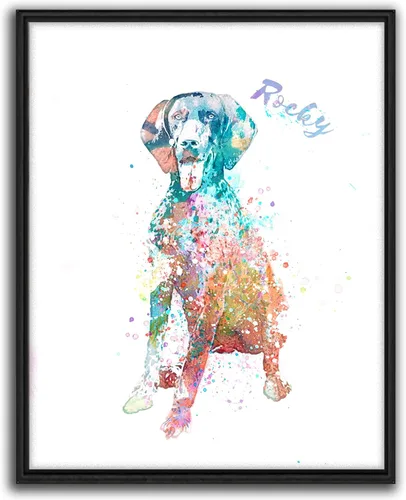 Miniatura 15 de Personal-Prints Regalo de arte personalizado para pared de perro, impresión artística moderna personalizada única de estilo acuarela La raza