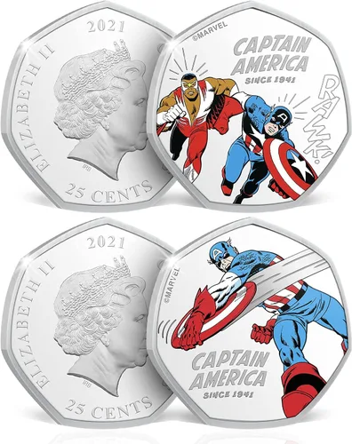 Miniatura 8 de Paquete completo de la colección completa conmemorativa oficial del Capitán América, 14 monedas/medallas de las escenas más memorables