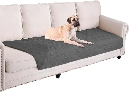 Miniatura 29 de Ameritex Funda Impermeable para Cama de Perro Manta para Mascotas para Muebles Cama Sillón Sofá Reversible Azul marino+azul piedra