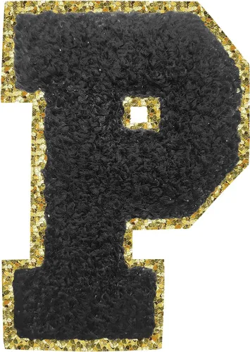 Miniatura 185 de SPRT - Parches de letras de chenilla universitaria con purpurina, parche de letras blancas para planchar con letras del alfabeto para disfraz