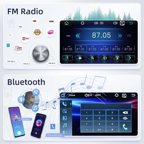 Miniatura 4 de Estéreo de coche con pantalla táctil de 10.1 pulgadas, pantalla de 10 pulgadas, 1 radio DIN con CarPlay y Android Auto/Mirror Link/EQ