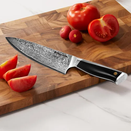Miniatura 5 de Vosteed Stallion Damascus - Cuchillo de chef de 8 pulgadas, mango ergonómico duradero G10
