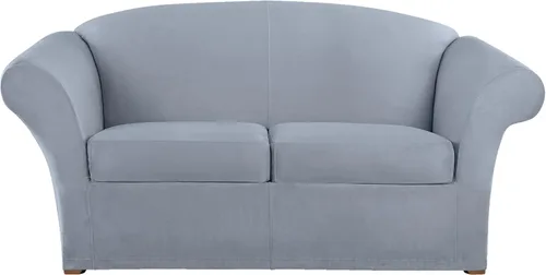 Miniatura 37 de SURE FIT funda para silla con alas y cojín en T de gamuza suave, de una pieza, ajuste relajado, poliéster, lavable a máquina, color chocolate