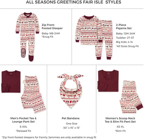 Miniatura 2 de Burt's Bees Baby - Conjuntos de pijamas de Navidad familiares a juego, de algodón orgánico, para niños, bebés, mujeres y adultos