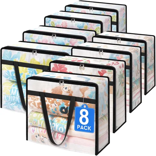Miniatura 12 de TasticTotes Paquete de 6 bolsas de almacenamiento transparentes para edredón, ropa y ropa de cama, almacenamiento de mantas de plástico