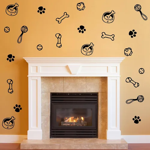 Miniatura 5 de Calcomanías de pared con diseño de pata de perro, juguete de perros, calcomanías de pared de vinilo extraíbles, calcomanías de huellas de perros