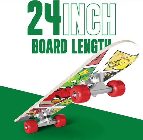 Miniatura 3 de Angry Birds Monopatín para principiantes para niños, mini tabla de crucero de madera con gráficos geniales para niños y niñas de 5 a 14 años, Cómic