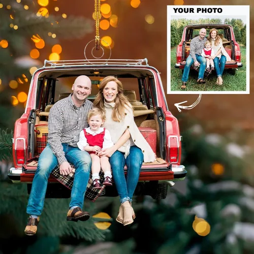 Miniatura 3 de Adorno personalizado para tu foto, adorno de mica con foto personalizada, adorno de Navidad familiar, adorno de Navidad familiar personalizado
