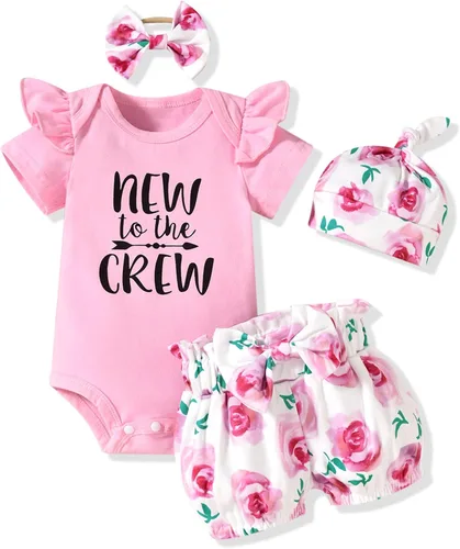 Miniatura 14 de Aalizzwell Conjunto de pantalones cortos para bebé recién nacido para el verano