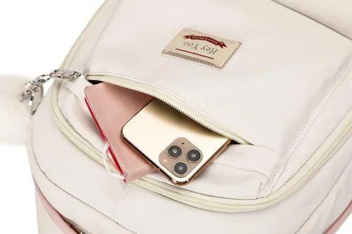 Miniatura 7 de Hey Yoo Mochila para niñas, bolsa de libros, linda mochila escolar universitaria, media escuela primaria para niñas adolescentes, Blanco, L, Lindo