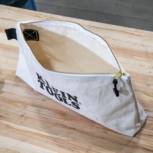 Miniatura 8 de KLEIN TOOLS 62042 - Bolsa con cremallera de 16 pulgadas, extra larga, lona No. 10, bolsa de herramientas resistente, parte inferior de pie de 3