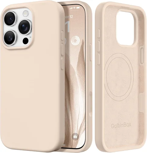 Miniatura 45 de GolbinBox Funda magnética para iPhone 17, compatible con MagSafe, cubierta de silicona integrada para control de cámara, funda de silicona líquida a
