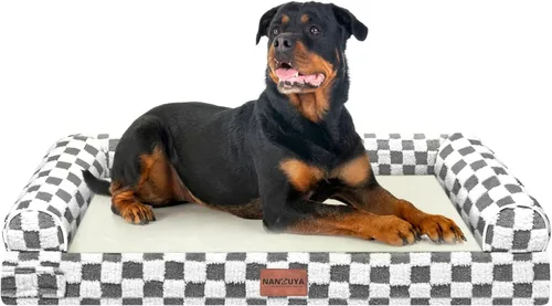 Miniatura 61 de Cama ortopédica lavable para perros medianos y grandes: cama con cojines de apoyo para perros medianos y grandes, cama impermeable de espuma tipo
