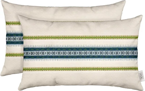 Miniatura 69 de RSH DECOR: Sunbrella - Juego de 4 almohadas lumbares, 20 x 12 pulgadas, tela de rendimiento resistente al agua y a la decoloración, fundas