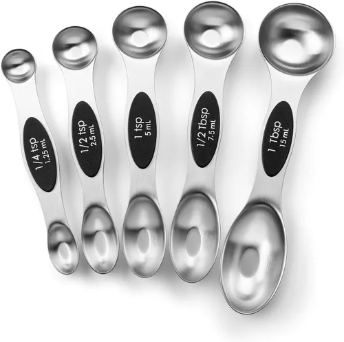 Miniatura 9 de Spring Chef Juego de tazas y cucharas medidoras magnéticas, patentado, imanes fuertes N45, acero inoxidable resistente que cabe en tarros